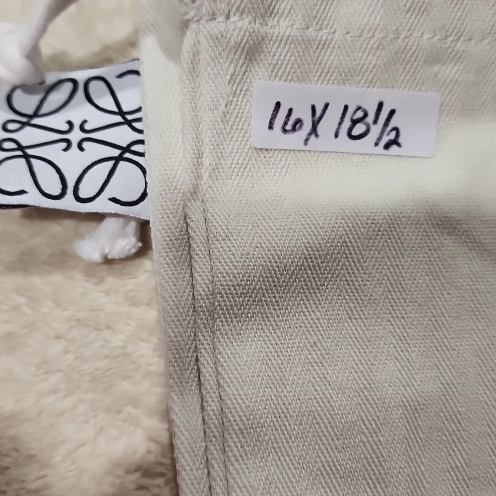 Authentic Loewe Canvas Drawstring Dust Bag with Anagram Logo Tag 16" X 18 1/2" - Picture 3 of 3